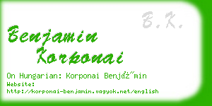 benjamin korponai business card